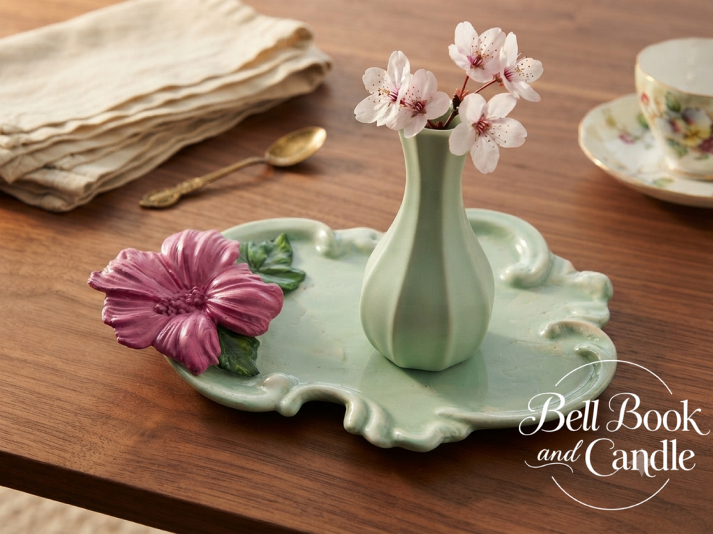 Hibiscus Scroll Trinket Tray