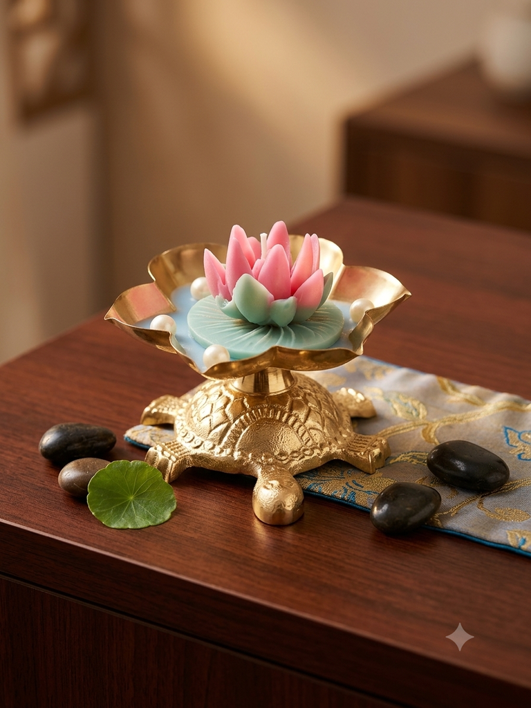 Turtle lotus Antique candle